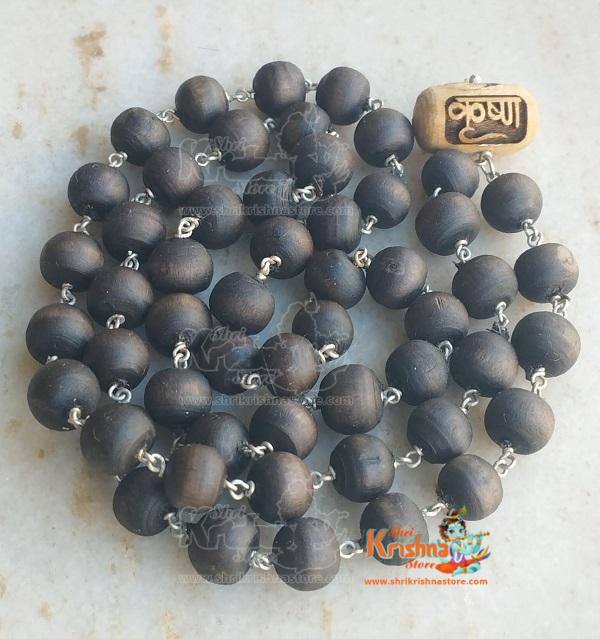 54 +1 Krishna Shyama Beads Silver Mala For Chanting And Wearing