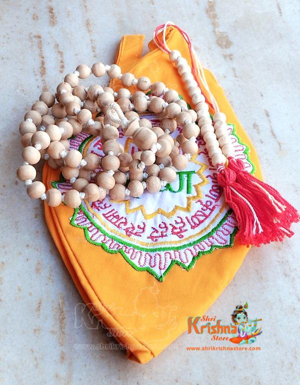 108 Beads Tulsi Japa Mala With Krishna Japa Bead Bag & Sakshi Mala Counter (Set Of 1)