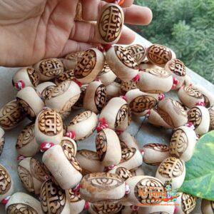 Ram Carved 108 Big Beads Original Tulsi Japa Mala