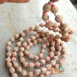 Tulsi Radha Carved Beads Japa Mala