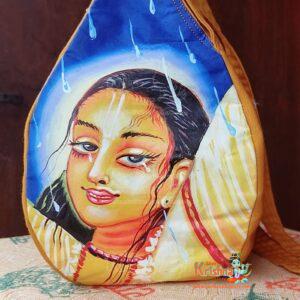 Shri Chaitanya Mahaprabhu Hand Printed Japa Bag/Chanting Bag with Japa Mala & Sakshi Mala (Pack of 1)