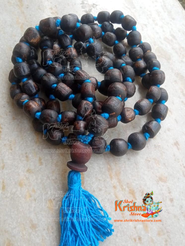Shyma BlackTulsi Beads Knotted Japa Mala 108 + 1 Guru Bead