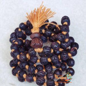 Tulsi Radha Carved Beads Japa Mala