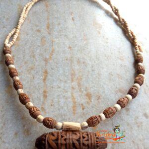 Radha Radha carved Tulsi Kanthi in Kavach Style - Traditional