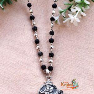 Shri Radha with Krishna Silver Pendant Necklace Mala