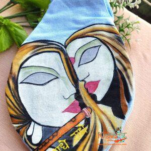 Beautifully Hand Painted Radhey Krishna Flute Japa Beads Bag