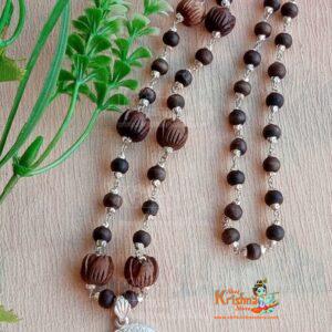 Baba Khatu Shyam Hamara Silver Tulsi Locket With Silver Mala