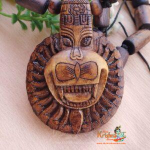 Shri Nrsimhadeva Mahadev Handmade Original Tulsi Beads Big Locket Kanthi Mala 2.5X2.5 Inches Locket Size