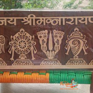 Garud Shank Chakra Wooden Plate for Home Temple