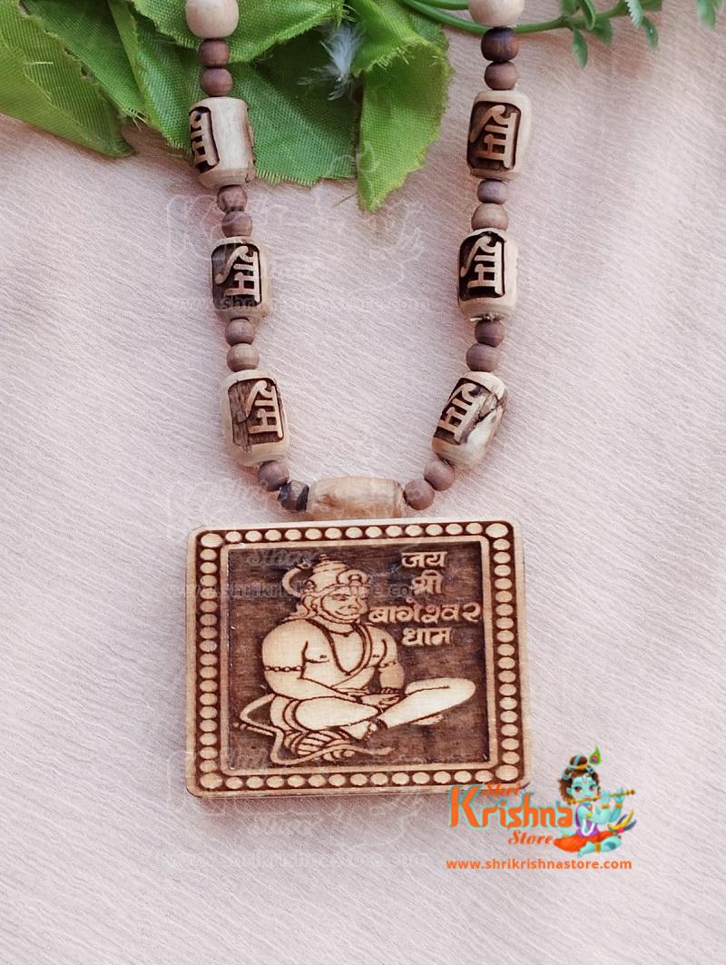 Double Sided Hanuman Ji And Ram Parivar Tulsi Locket Mala