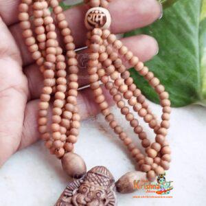 Hanuman Ji Locket With White Chandan Beads Panch Mala