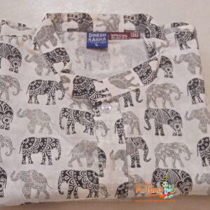 JAIPUR 100% COTTON BLACK ELEPHANT PRINT KURTA