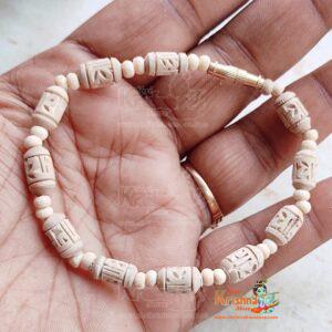 Radha Carved Beads Tulsi Braslate