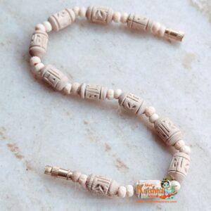 Radha Carved Beads Tulsi Braslate