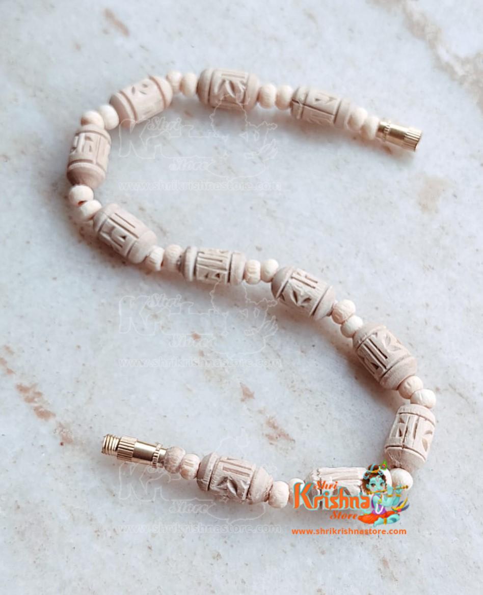 Radha Carved Beads Tulsi Braslate