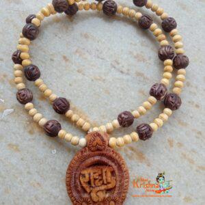 Handmade Radha Locket With Radha Carved Beads Tulsi Mala
