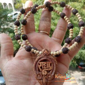 Handmade Radha Locket With Radha Carved Beads Tulsi Mala