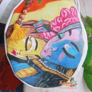 Shri Radha Krishna Lover Hand Painted Bead Bag