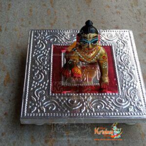 Silver Plated Diety Chowki for Home Temple, (5*5) inches