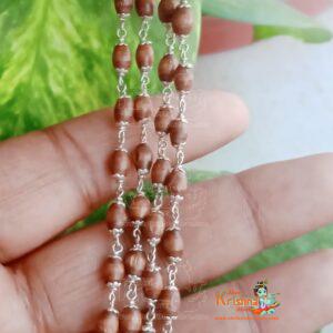 Tiny Mridang Tulsi Beads Silver Shyama Kanthi Mala - Vrinda / Gaura Kanti