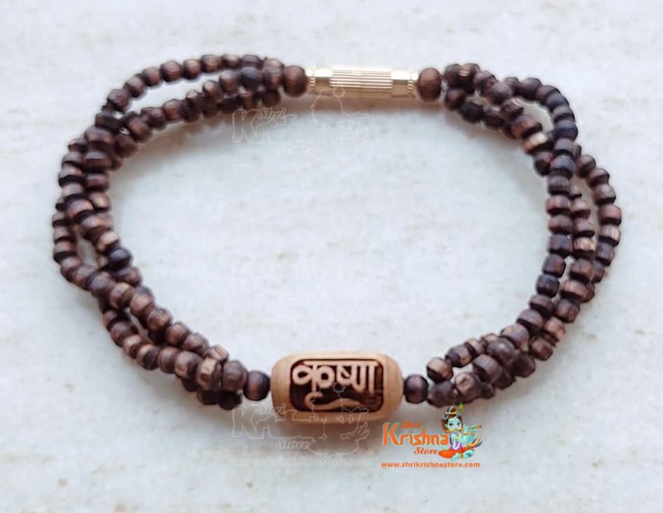 Krishna Beads Triple Layer Twisted Original Tulsi Bracelet
