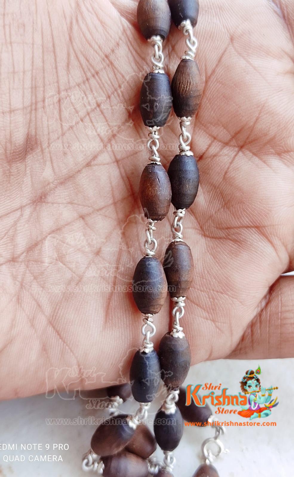 Pure Silver with Original Tulasi Mridangam Shape Shyma Beads