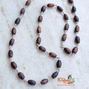 Mridanga Shyama Tulsi Beads With Silver Flower Capped - Classic / Traditional