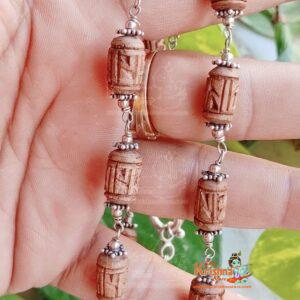 Radha Carved Silver Tulsi Kanthi Mala