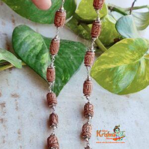 Radha Carved Silver Tulsi Kanthi Mala