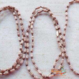 Ram Naam Handmade Tulsi Beads Three Round Kanthi Mala