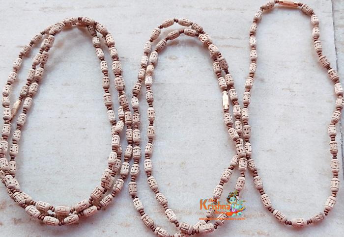Ram Naam Handmade Tulsi Beads Three Round Kanthi Mala