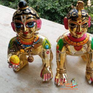 Ashtadhatu-Brass Laddu Gopal Ji with Balswarup Radha Rani Idol