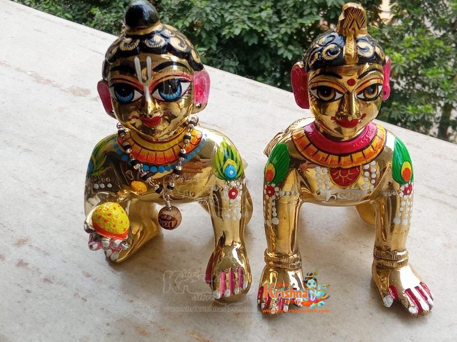 Ashtadhatu-Brass Laddu Gopal Ji with Balswarup Radha Rani Idol