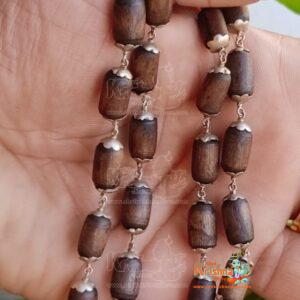 Silver Kanthi Mala With Silver Flower Cap