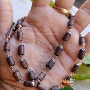 Silver Kanthi Mala With Silver Flower Cap