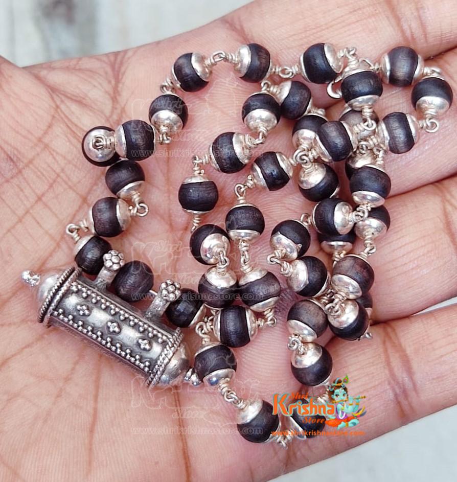 Silver Kanthi Mala With Beautiful Kavach