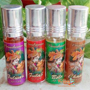 Nitya Seva Sugandhi Attar (ATAR)- Chandan | Gulab | Phulbari | Bela Fragrance Athar Set of 4 (6 ml Each)