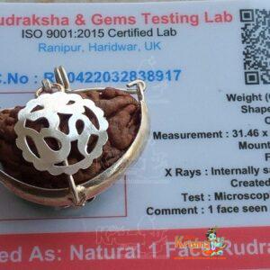 1 face rudraksha WITH SILVER CAP