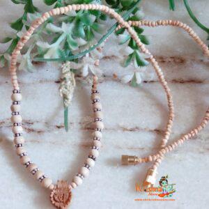 Small Radha Tulsi locket Locket Mala With Silver Rings