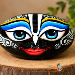 Krishna Shaligram Stone Hand Painted Big Size - Premium