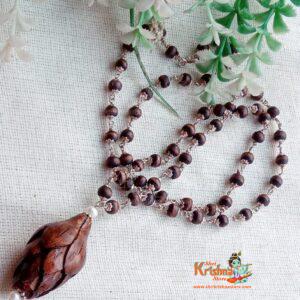 Lotus Bud Shaped Pendant Silver Tulsi Kanthi Necklace