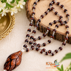 Lotus Bud Shaped Pendant Silver Tulsi Kanthi Necklace
