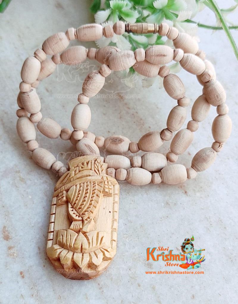 Shri Krishna Charan Tulsi Locket Mala buy online from our store.Each and every original Tulsi Krishna Locket Mala is a Very Fine Hand work of art.