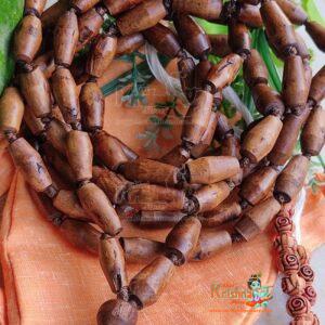 108 + 1 Tulsi Beads Mridang Japa Mala with Plain Japa Bag & Sakshi Mala – Premium