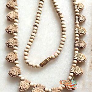 Radha Carved Tulsi Haar Mala For Neck