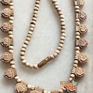 Radha Carved Tulsi Haar Mala For Neck