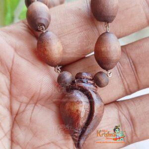 Silver and Attractive Conch/Shank Pendant Tulsi Beads Mala - Classic