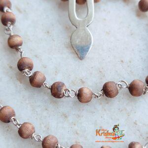 Tulsi Neck Mala In Silverwith Silver Locket Iskon Tilak