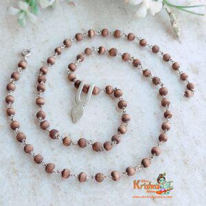 Tulsi Neck Mala In Silverwith Silver Locket Iskon Tilak