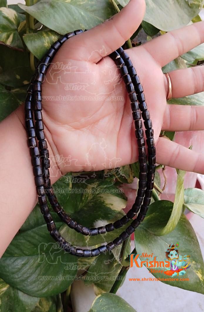 Shyama Tulsi 2 Round Kanti Mala Black Color 6 mm Bead Size Mala